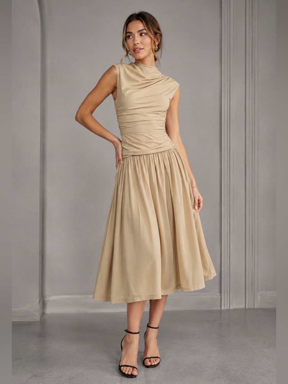 Mila Mae Dropwaist Midi Dress Small B1234